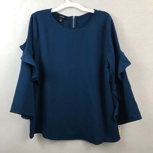 Alfani ruffled crew neck pullover blouse